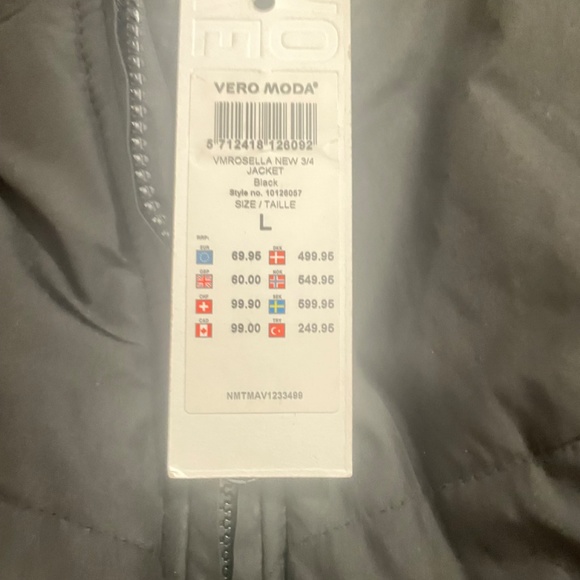 Winter puff coat black and brown fur - Picture 2 of 2